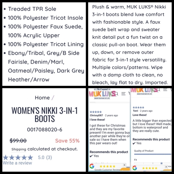 Muk luks southwestern strap belt Nikki 3-in-1 styles pull on gray suede boots 10 - Picture 5 of 17